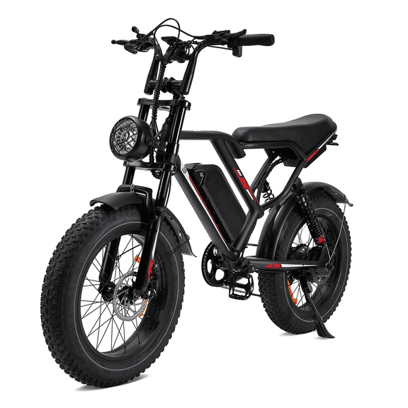 EGGKING Electric Bike for Adults,1000W 31MPH Moutain Ebike,48V 17.5AH Removable Battery 20" Fat Tire Electric Bicycle Full Suspension UL2849, Black