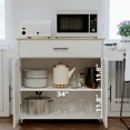 IRONCK Carrello Cucina Multifunzione Con Piano Ribaltabile E Ruote - Isola Mobile Con Portabottiglie