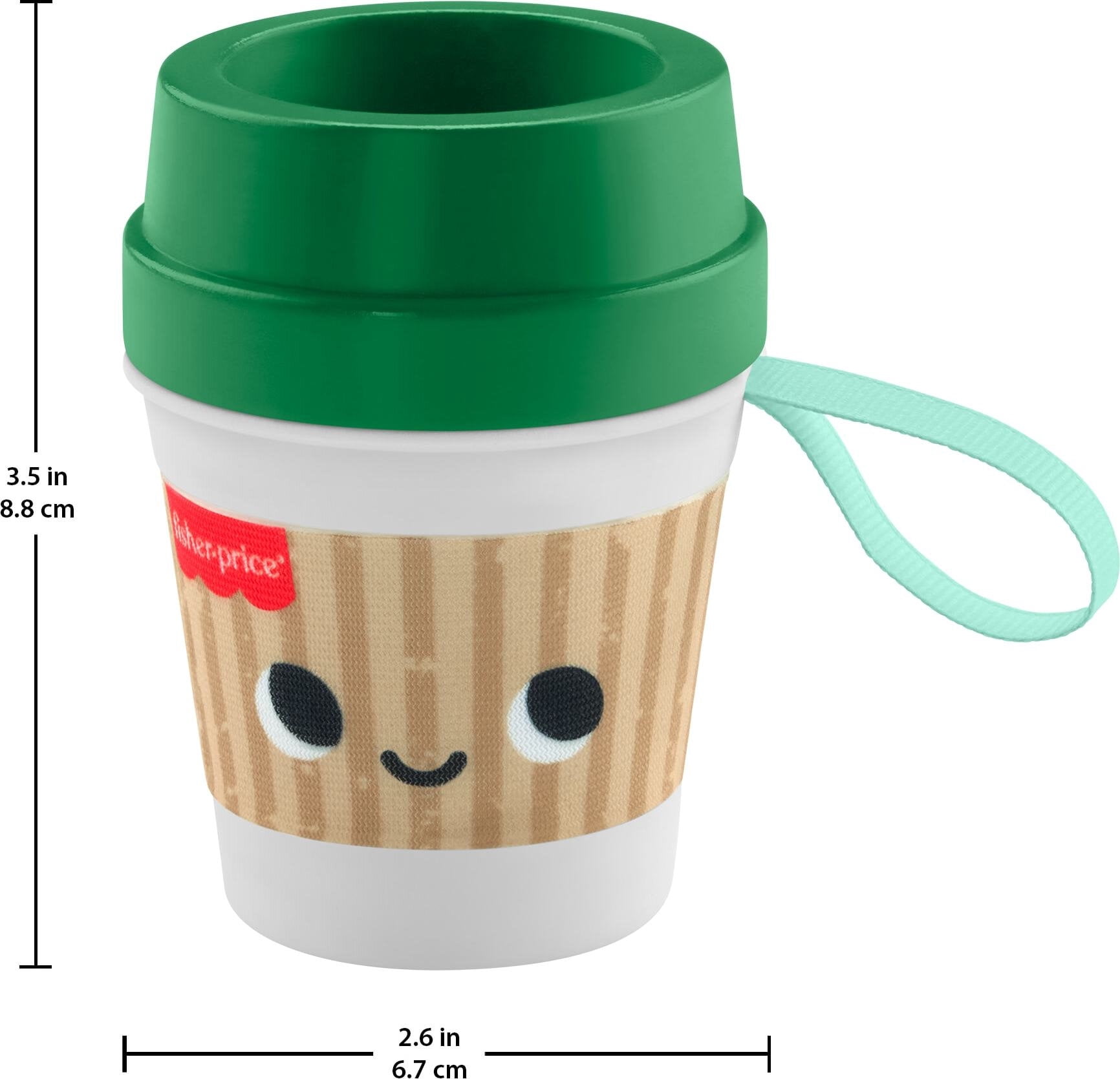 Fisher-Price Mini Me Moments Coffee Cup Teether Baby Rattle Toy for Newborn Sensory Play