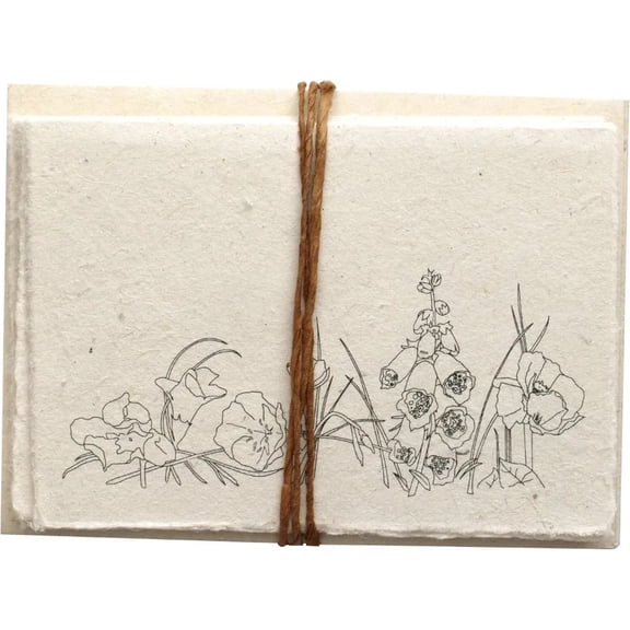 Handmade Seeded Plantable Note Cards with Envelopes Set of 6 Wildflowers