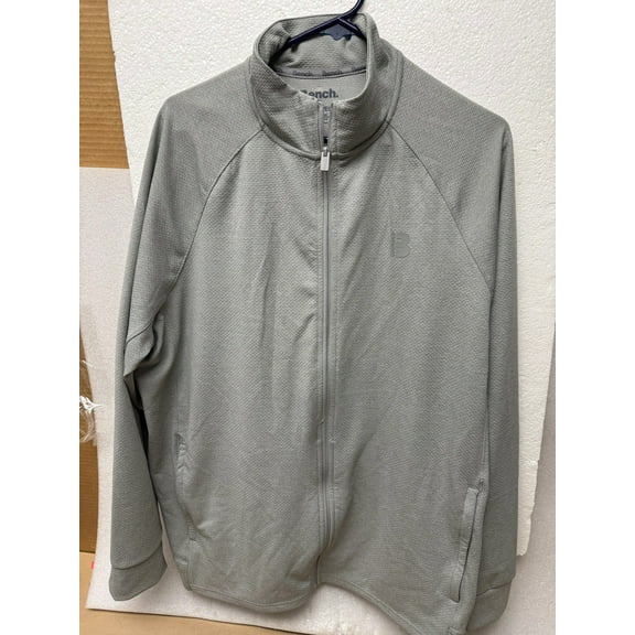 BENCH URBANWEAR MENS FULL ZIP ATHLETIC LIGHTWEIGHT JACKET Grey. Small