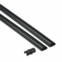 D-Line 31.4in TV Cord Hider, Patented Half Round Cable Cover, Hide Wall Mount TV Wires, Hinged One-Piece Cable Concealer, Adhesive, Decorative Raceway - 2x 0.78in W x 0.39in H x 15.7in L - Black