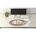 thumbnail image 2 of Marine Computer Mouse Pad, Sailing Boat Ship on Waves Round in Dragon Frame Art Illustration, Rectangle Non-Slip Rubber Mousepad Large, 31" x 12" Gaming Size, White Redbrown and Cream, by Ambesonne, 2 of 2