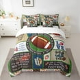 thumbnail image 3 of Homewish Rugby Sports Lover Twin Bedding Sets 7-Piece for Kids, Vintage Patchwork Bedding Comforter Set, Soccer Football Time Sheet Sets, Breathable Home Decor, 3 of 8