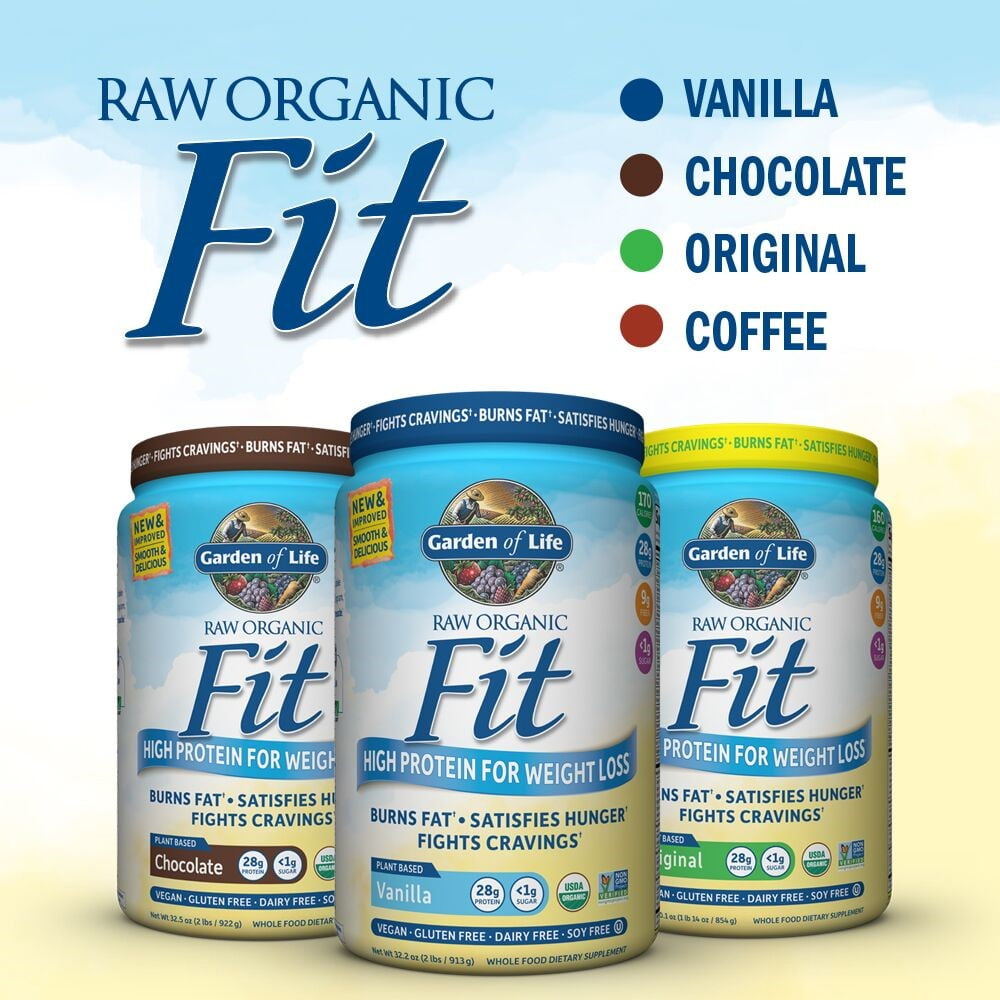 Garden of Life Raw Organic Fit Protein Powder, Vanilla, 20 Servings