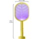 thumbnail image 3 of Raqueta eléctrica para matar mosquitos, recargable por USB con luz LED eléctrica, protección de malla de 3 capas para interiores y exteriores (amarillo). Afortunado Sencillez, 3 of 5