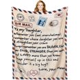 thumbnail image 1 of LHSHID Air Mail Blanket Flannel Throw Birthday Valentines Gifts Present from Daughter/Son Printed Snuggle Warm Soft Couch Sofa Living Room Decor 60x80in, 1 of 6