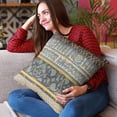 thumbnail image 2 of Plutus 16" x 16" Ancient Border Luxury Throw Pillow in Blue, 2 of 9