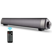Sound Bar, TOPROAD Soundbar Wired and Wireless Bluetooth 5.0 Speaker, Built in Mic, for Cell Phone/Tablet/Projector and Support TV with AUX/RCA Output