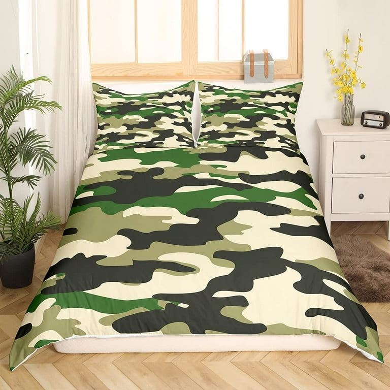 Homewish Boys Camo Duvet Cover Set Orange Grey White Camo Bedding