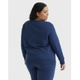 thumbnail image 3 of Hanes Just My Size EcoSmart Women's Fleece Sweatshirt, V-Notch (Plus ) Navy Heather 3X, 3 of 10