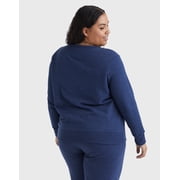 Plus Size Just My Size Fleece Crew Sweatshirt Color: Navy Heather Size: 4X