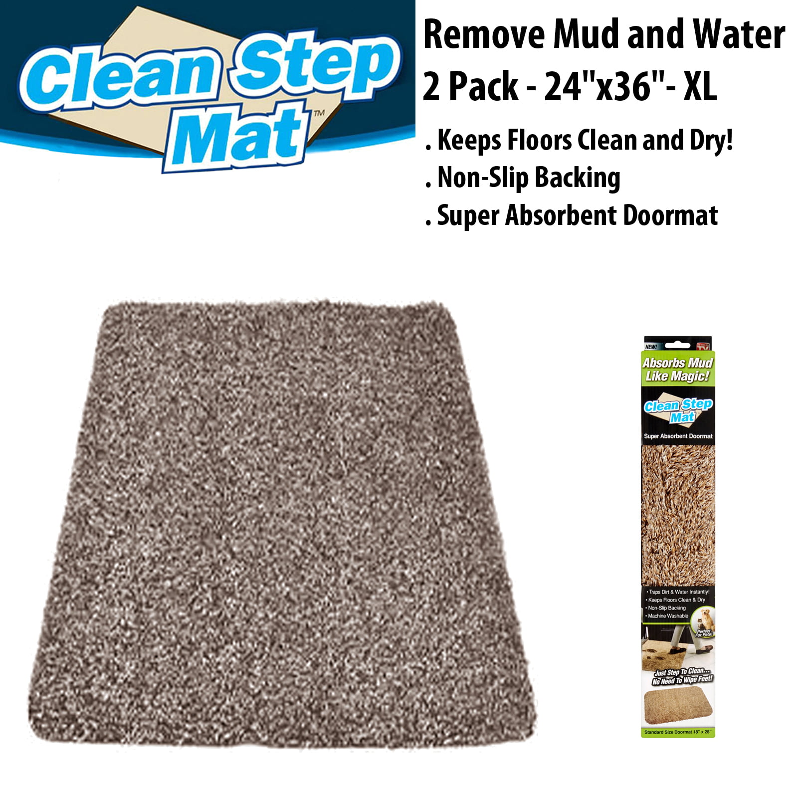 Clean Step Mat Doormat XL- 24 x 36 - Tan, 1 - Kroger