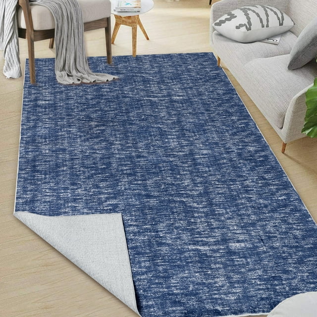 Modern Solid Color Rug 4x6ft, Washable Non-Slip Low Pile Area Rug for Living Room & Bedroom