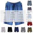thumbnail image 3 of YABCSAZ Men's Solid Color Pajama Shorts Knee-Length Sleep Shorts with Pockets Elastic Waist Drawstring Lightweight Casual Shorts for Summer Lounge Shorts, Gifts for Women, 3 of 6