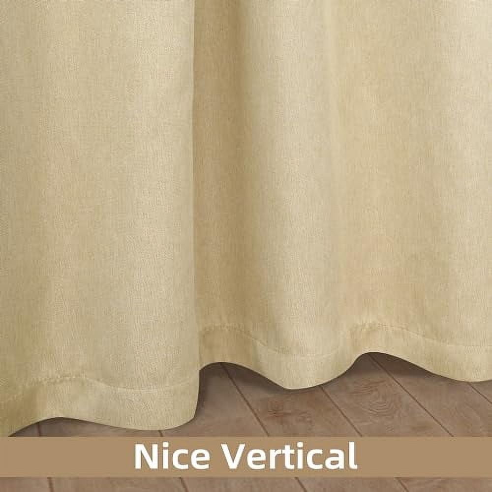 DriftAway Blackout Soundproof Thermal Insulated Faux Linen Curtains for Bedroom 100% Light Blocking with Quilted Thermal Liner for Cold and Heat Blocking Sound Dampening 1 PC 52" x 84" Beige
