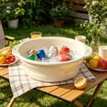 thumbnail image 6 of Homellea Beige Collapsible Wash Basin, 13.78 Inch Large Round Foldable Laundry Tub with Dual Handles and Hanging Holes for Hand Washing, Foot Soaking, Dorm, Bathroom, RV, Camping and Travel, 6 of 6