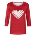thumbnail image 4 of Avrnliq Womens Red Valentine's Day Heart Print Top Romantic Cute Love Holiday Outfit for Date Night Party Galentine's Day,Size 2XL, 4 of 5