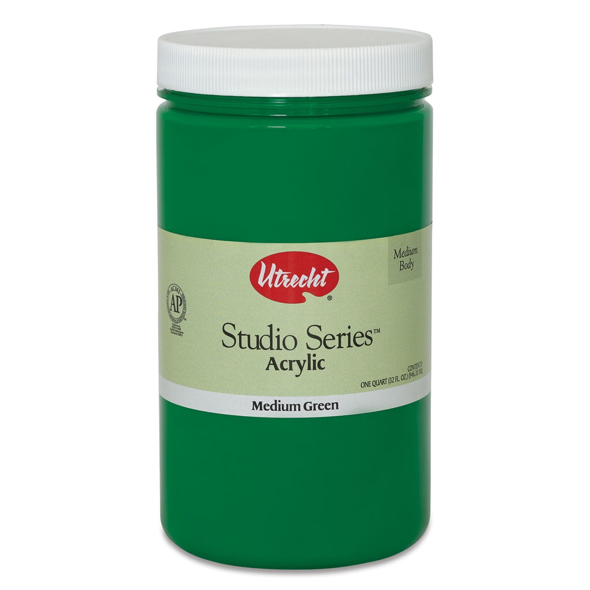 Utrecht Studio Series Acrylic Paint - Medium Green, Quart