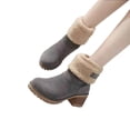 thumbnail image 4 of Bnwani Womens Boots,Winter Boots,Non-slip,Warm,Block,Round Toe,Gray,42(US:9), 4 of 6