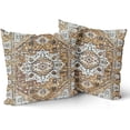 thumbnail image 2 of Black Grey Brown Pillow Covers 16x16 Set of 2 Rustic Vintage Ethnic Carpet Pattern Boho Design Geometric Floral Print Decorative Throw Pillows Fall Farmhouse Cushion Case Decor for Couch Sofa Bed, 2 of 7