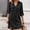 *Black, variant on ClodeEU Women's 3/4 Sleeve Button Down Shirt Dress,Casual Collared Mini Dress with Side Slit Black,Women's Plus L
