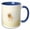 Blue/White, variant on 3drose, Image of Funny Faced Yellow Lion Cartoon in Field of Yellow, 11oz Two-tone Yellow Mug