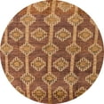thumbnail image 1 of Ahgly Company Indoor Round Abstract Orange Abstract Area Rugs, 6' Round, 1 of 6