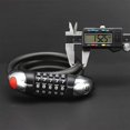 thumbnail image 3 of Candado de cable para bicicleta, 1,2 metros, con luz LED de 5 dígitos y combinación negra, ideal para bicicletas de montaña, motocicletas, scooters y puertas., 3 of 5