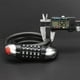 thumbnail image 3 of Candado de cable para bicicleta, 1,8 metros, con luz LED de 5 dígitos y combinación negra, ideal para bicicletas de montaña, motocicletas, scooters y puertas., 3 of 5
