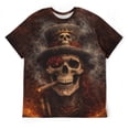 thumbnail image 3 of LAOLIUSN Men's 3D Skull Graphic T Shirt, All Over Print Short Sleeve Crewneck Tee, 88% Polyester 12% Spandex, Casual Novelty Streetwear Tops, S-4XL, 3 of 7
