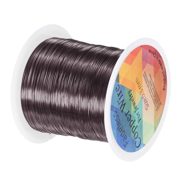 Alambre de Joyería Uxcell 0.3mm 28 Gauge 328ft Alambre de Cobre para Beadwork Manualidades Plantación Tejido DIY 100m Negro Metálico