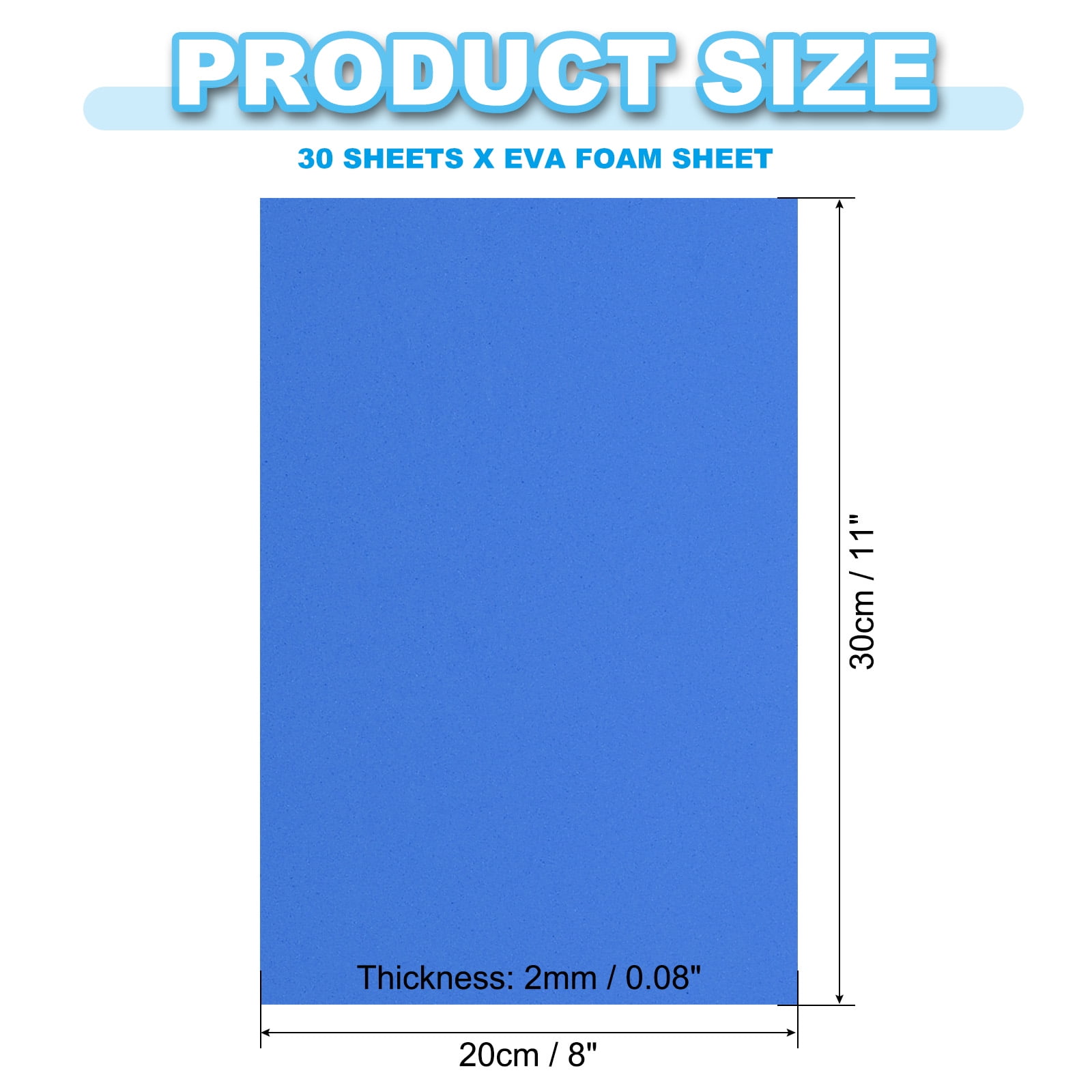Uxcell 30 Pack EVA Foam Sheets, 12" x 8" 2mm Thick Foam Sheets Crafts Foam Paper, Dark Blue