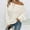 #192-White, variant on Ounisa Womens Fall Sweaters off The Shoulder Batwing Sleeve Textured Knit Tops Oversized One Shoulder Sweater