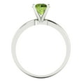 thumbnail image 4 of 1 ctw Solitaire Anniversary Ring for Women | Round Cut Natural Peridot | Hyperallergenic Solid 18K White Gold, 4 of 5
