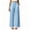 Blue, variant on Women's Lightweight Lace Hem Beach Pants Ruffle Elastic Waist Wide Leg Palazzo Pants Textured Summer Pockets Casual Pants Fashion Bottoms White