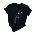 thumbnail image 4 of yievot Chemises pour Femmes Mode Manches Courtes Col Rond Impression de la Saint-Valentin Chandail Décontracté T-Shirt Hauts Chemise, 4 of 5