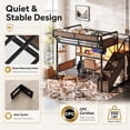 thumbnail image 2 of Bellemave Full Size Loft Bed with Desk, Stairs and Wardrobe, Metal Gaming Loft Beds with Beside Shelf & Pegboard and LED Light, Heavy Duty High Loft Bed with USB Ports, No Box Spring Required, Black, 2 of 9