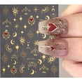 thumbnail image 2 of Pegatinas de corazón bronceado para uñas, deslizadores adhesivos de mariposa, estrella y Luna láser dorado y plateado, accesorios para decoración de uñas DIY, GLBTF-S Deco Dengxun unisex, 2 of 2