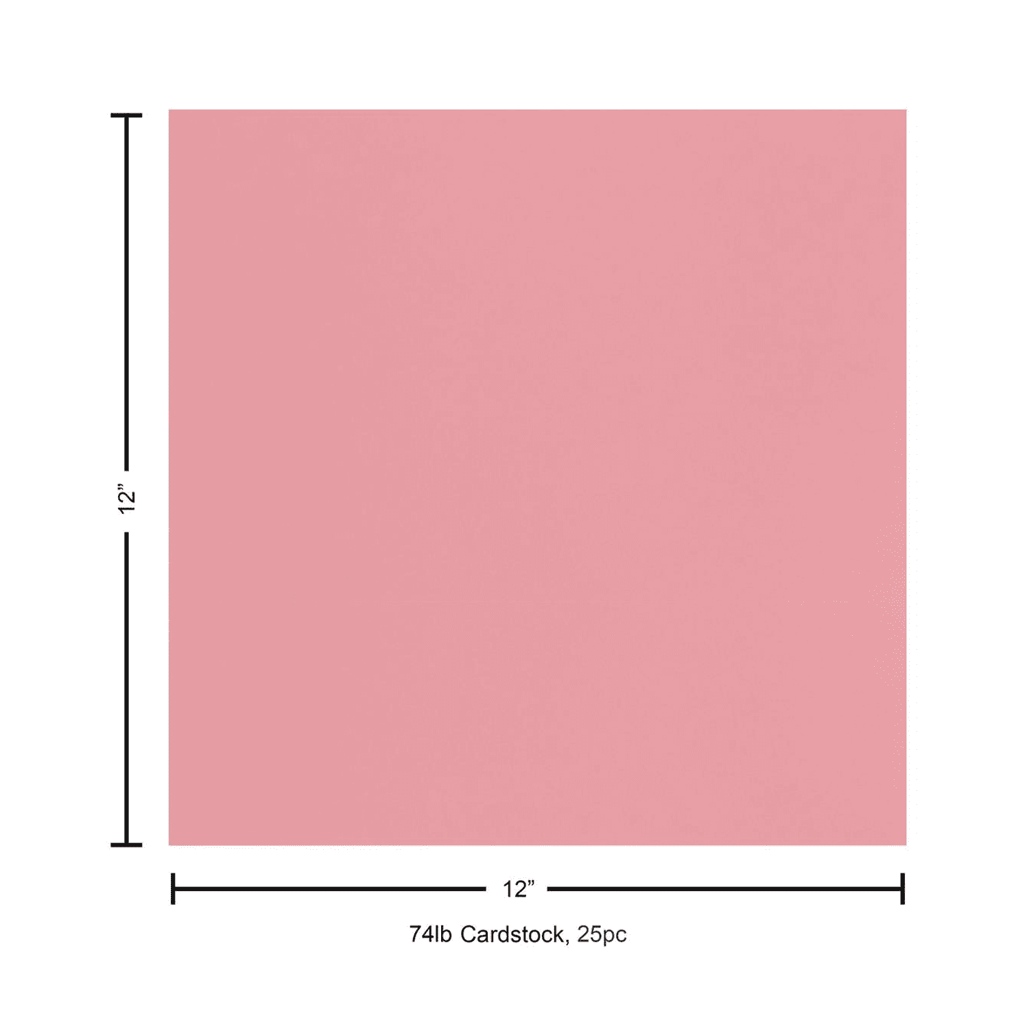 PA Paper Accents Smooth Cardstock 12" x 12" Tickled Pink, 74lb colored cardstock paper for card making, scrapbooking, printing, quilling and crafts, 25 piece pack