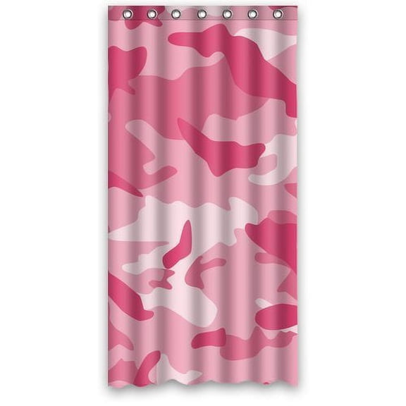 HelloDecor Camouflage Shower Curtain Polyester Fabric Bathroom Decorative Curtain Size 36x72 Inches