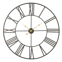 Solange Round Metal Wall Clock - 36" Dark Brown