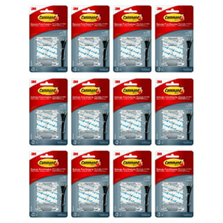 All Weather Hooks and Strips, Cord Clips, Plastic, Clear, 0.1 lb Capacity,  32 Clips and 36 Small Strips/Pack - TonerQuest
