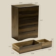 thumbnail image 3 of 6 Drawer Dresser, Modern Wooden Storage Chest with Embedded Handles, Anti-Tip Safety Device, Bedroom Organizer for Living Room Kids Room - Dark Brown, 3 of 9