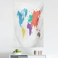 thumbnail image 1 of Map Tapestry, Continents of the World in Colorful Design Regions Lands Global International Theme, Fabric Wall Hanging Decor for Bedroom Living Room Dorm, 5 Sizes, Multicolor, by Ambesonne, 1 of 1