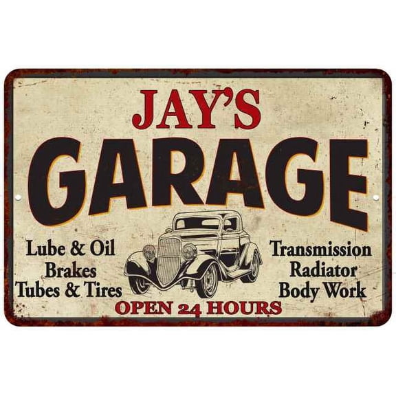 JAY'S Garage Man Cave Metal Sign Decor 8x12 108120014155