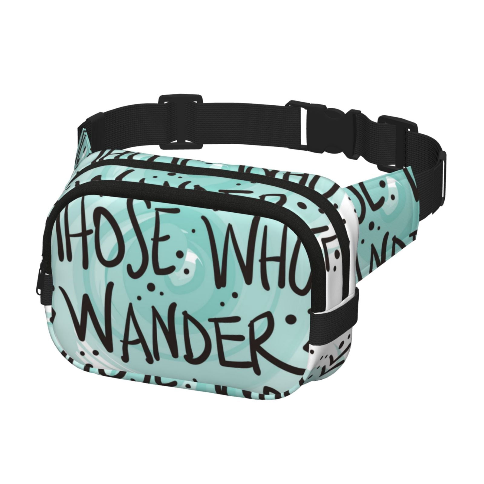 Kdxio Not All Who Wander Are Lost1 Crossbody Double Layer Waist Bag Belt Bag for Unisex Fanny Pack Fashion Waist Packs for Hiking Running Shopping Traveling