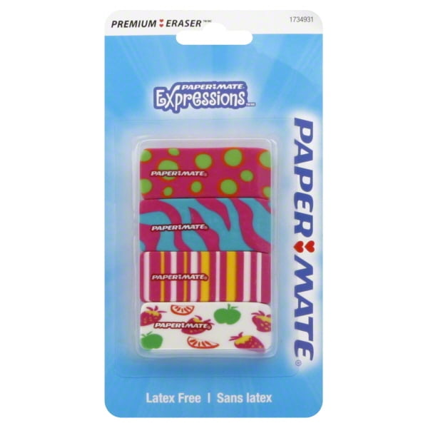 Paper Mate Pink Expressions Erasers, 4-Count