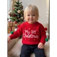 thumbnail image 4 of Cjfdfy TNewborn Baby Boy Girl Christmas Sweater My 1St Christmas Embroidery Long Sleeve Knitted Pullover With Colorful Fur Balls Cute Christmas Party Holiday Sweater Outfit 0-1Y, 4 of 9