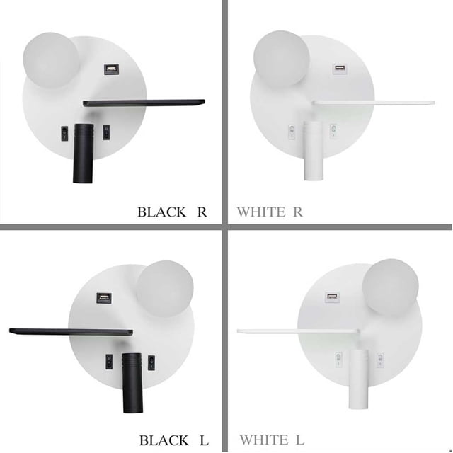 stanreset Aluminium Bedside Wall Light White Left Type 1 Adjustable Flashlight